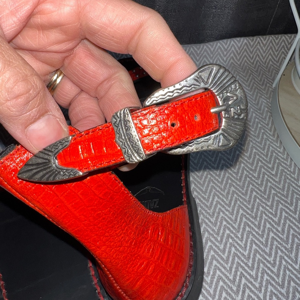 Zadig & Voltaire Alta Croc Embossed Sandals - Picture 9 of 12
